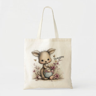 Adorable Baby Kangaroo Illustration Tote Bag