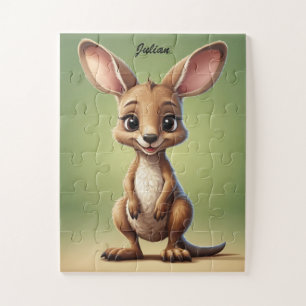 Adorable baby kangaroo personalised jigsaw puzzle
