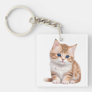 Adorable Baby Kitten Cute Feline  Key Ring
