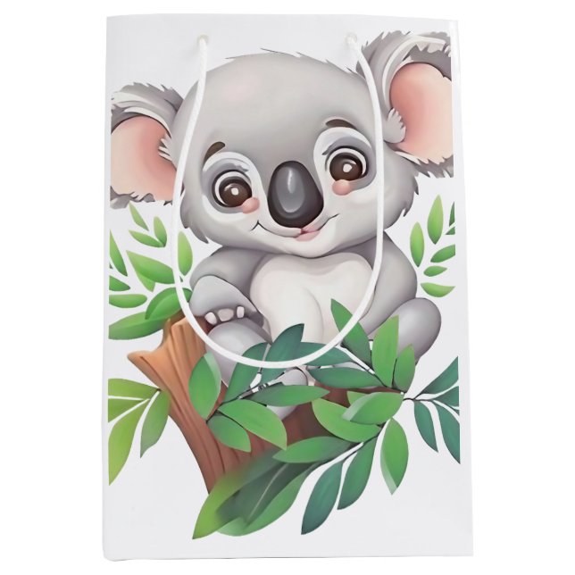 Adorable Baby Koala Bear Medium Gift Bag (Front)