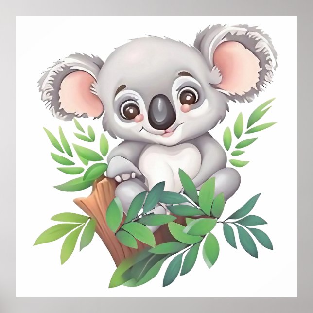 Adorable Baby Koala Bear Poster (Front)
