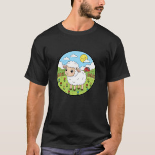 Adorable Baby Lamb On Sunny Farm with Flowers T-Shirt