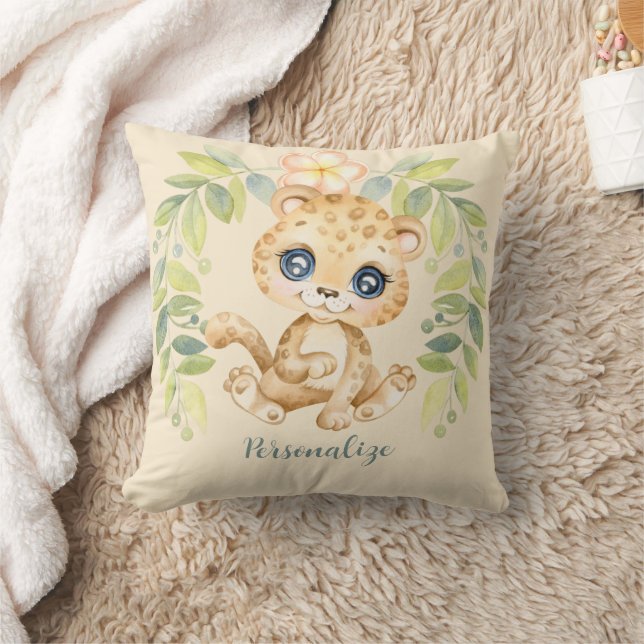 Adorable Baby Leopard Cute Jungle Animal Cushion (Blanket)