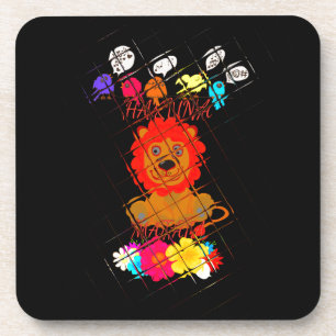 Adorable Baby Lion Art Design Motif Coaster