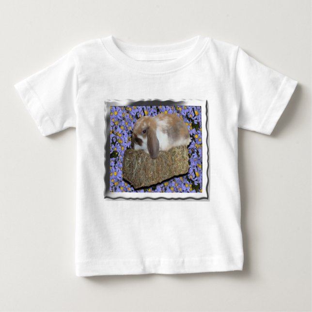 Adorable Baby Lop Bunny on Mini Bale Baby T-Shirt (Front)