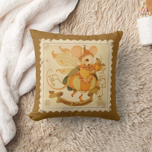 Adorable Baby Mouse Pumpkin Halloween Pillow (Blanket)