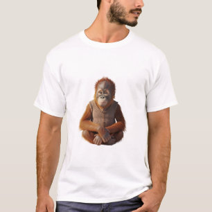 Adorable Baby Orangutan in Knitted Vest T-Shirt