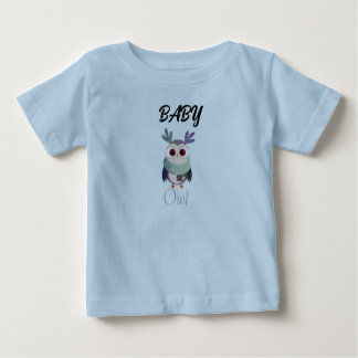 Adorable Baby Owl Graphic Black T-Shirt - Cute 
