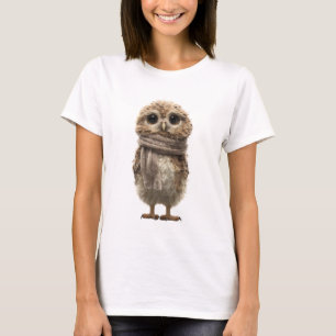 Adorable Baby Owl in Cosy Winter Scarf T-Shirt