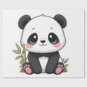 Adorable Baby Panda Bamboo Wrapping Paper