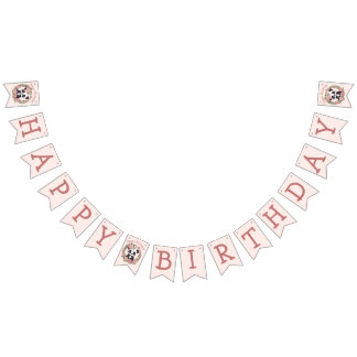 Adorable Baby Panda Bear with Flowers Bunting