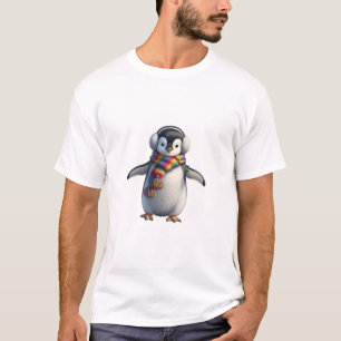 Adorable Baby Penguin in Winter Gear T-Shirt