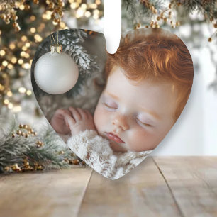 Adorable Baby Photo   Baby's First Christmas Ornament