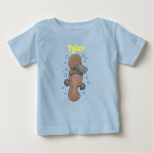 Adorable baby platypus cartoon illustration baby T-Shirt