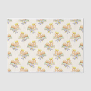 ADORABLE BABY PLAYING WITH CHICK & TEDDY BEAR TISSUE PAPER