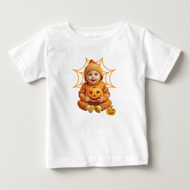 Adorable Baby Pumpkin Outfit for Halloween T-Shirt (Front)