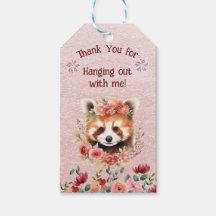 Adorable Baby Red Panda Bear Gift Tag