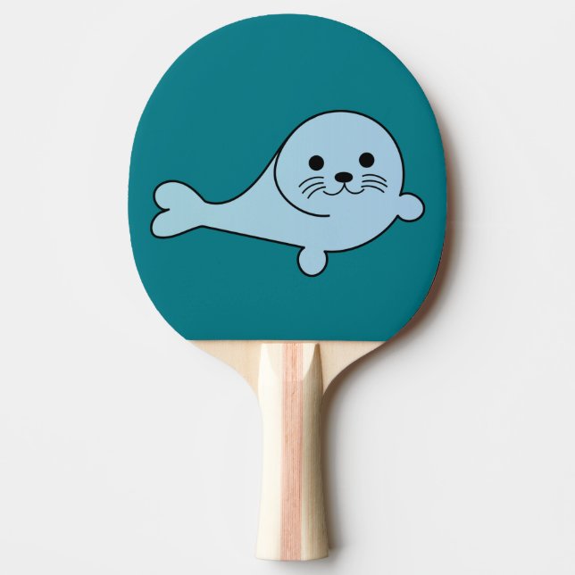 Adorable Baby Seal Ping Pong Paddle (Front)