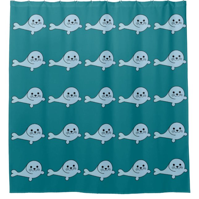 Adorable Baby Seal Shower Curtain (Front)