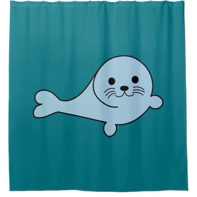 Adorable Baby Seal Shower Curtain (Front)