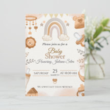 Adorable Baby Shower Invitations with a Soft Water