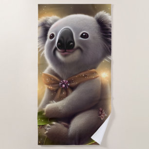Adorable Baby Smiling Koala Bear Beach Towel