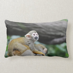 Adorable Baby Squirrel Monkey Lumbar Cushion