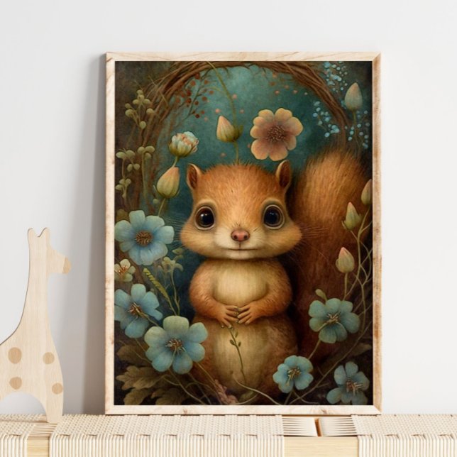 Adorable Baby Squirrel Wall Art | Woodland Nursery (Creator Uploaded)