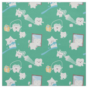 Adorable Baby Teeth Dental Office Dentist  Fabric