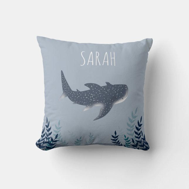 Adorable Baby Under the Sea Whale Shark name  Cushion (Front)