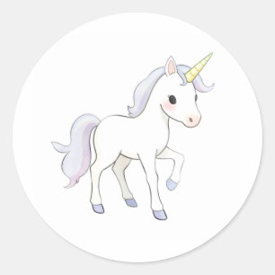 Adorable Baby Unicorn Sticker Watercolor