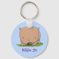 Adorable baby wombat cartoon illustration