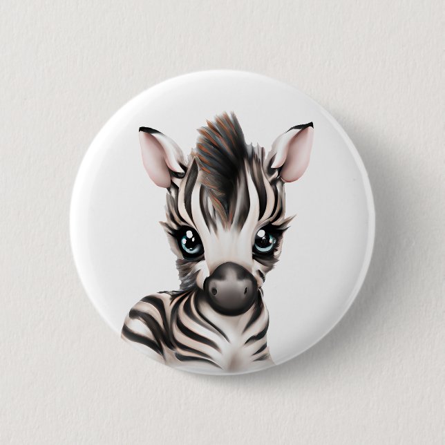 Adorable Baby Zebra 6 Cm Round Badge (Front)