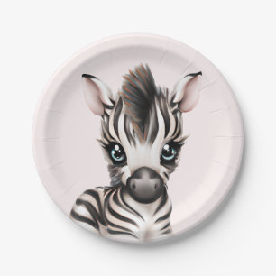 Adorable Baby Zebra Paper Plate
