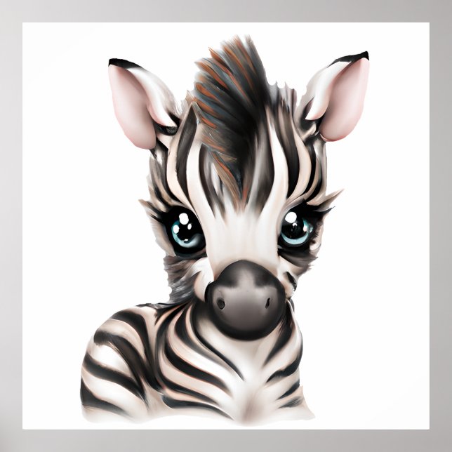 Adorable Baby Zebra Poster (Front)