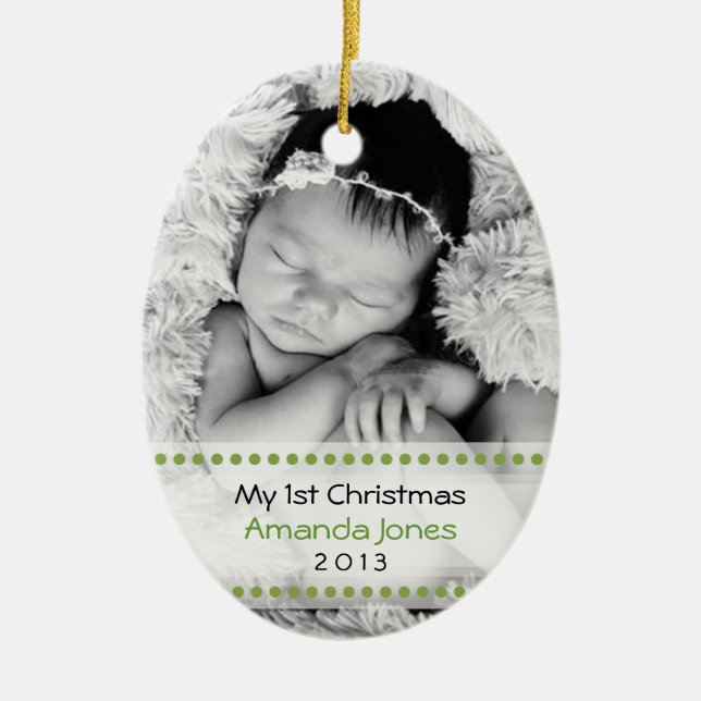 Adorable Babys First Christmas Ceramic Tree Decoration (Front)