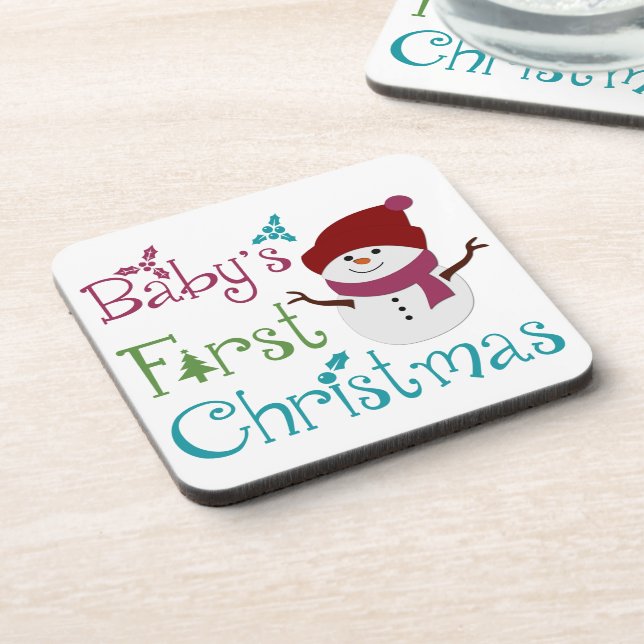 Adorable Babys First Christmas Coaster (Left Side)