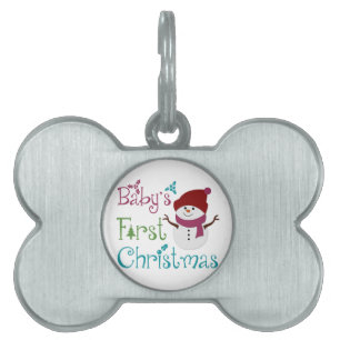 Adorable Babys First Christmas Pet Tag