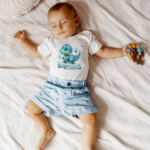 Adorable Babysaurus Cartoon for Baby Bodysuit