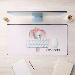 Adorable Ballerina Elephant En Pointe Desk Mat