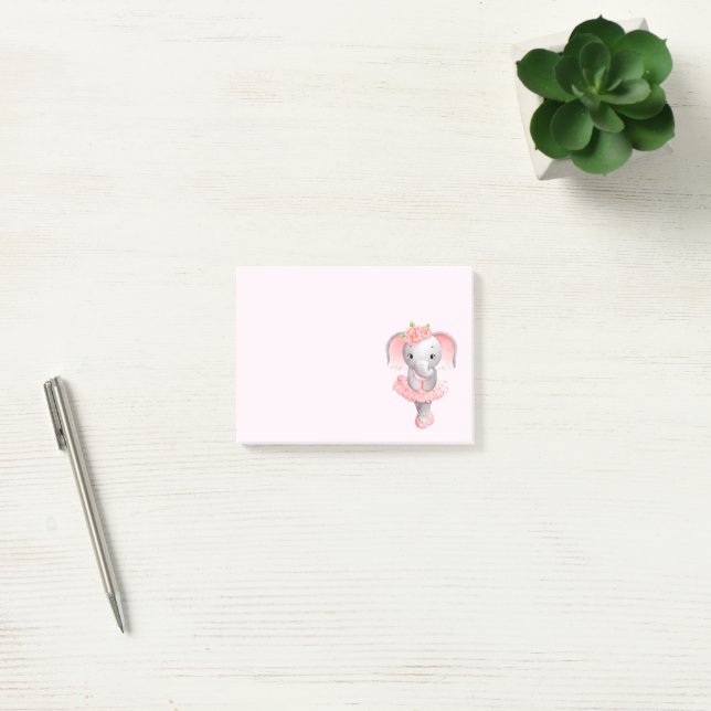 Adorable Ballerina Elephant En Pointe Post-it Notes (Office)