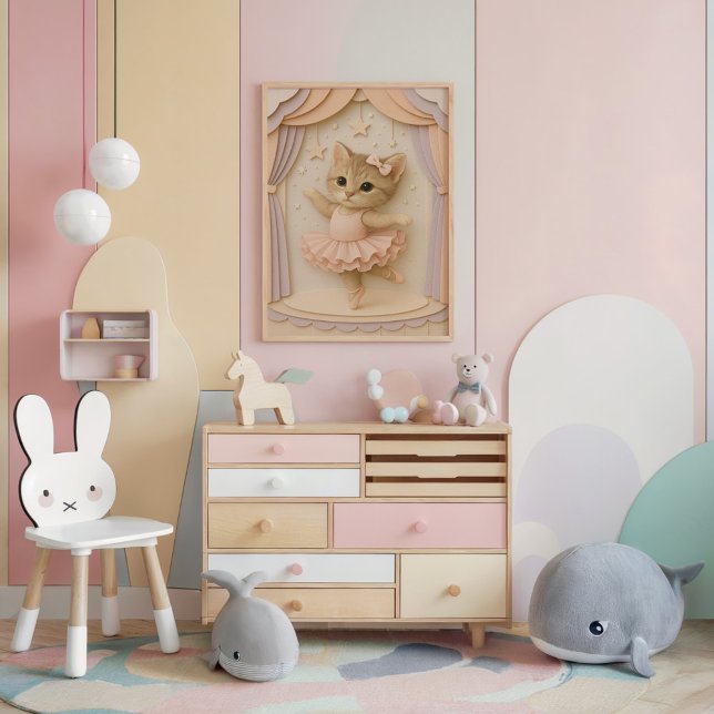 Adorable Ballerina Kitten Wall Art (Creator Uploaded)