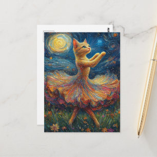 Adorable Ballerina Kitty Postcard