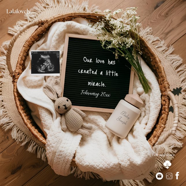 Adorable basket Rustic Pregnancy Announcement  (Creator Uploaded)