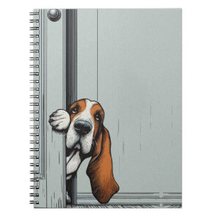 Adorable Basset Hound Dog Wall Art Notebook