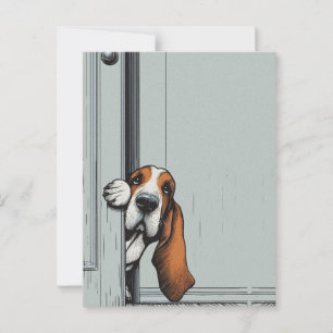 Adorable Basset Hound Dog Wall Art Postcard