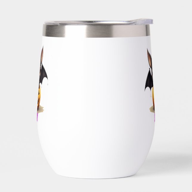 Adorable Bat on Pumpkin Cute Halloween Decor 2024 (Left)