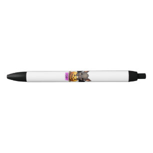 Adorable Bat on Pumpkin Cute Halloween Decor 2024 Black Ink Pen