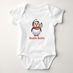 Adorable Bauble Buddy Penguin Christmas  Baby Bodysuit