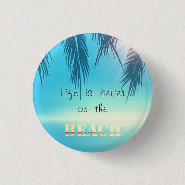 Adorable Beach Palm Leaves  3 Cm Round Badge (Front)
